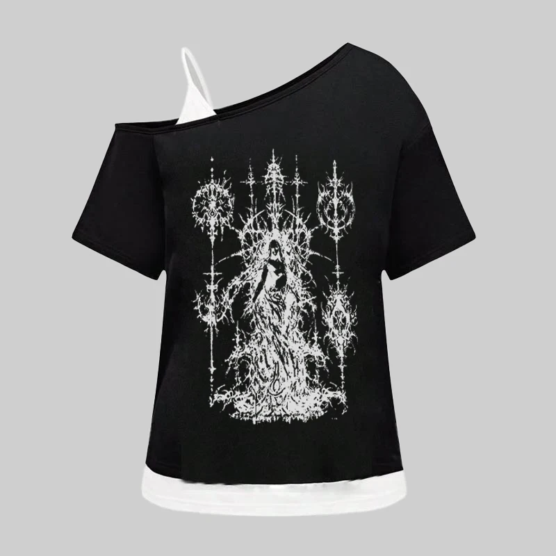 

2025 summer new women spicy and cool camisole clothing printed temperament slim fit camisole T-shirt Y2K women's clothing