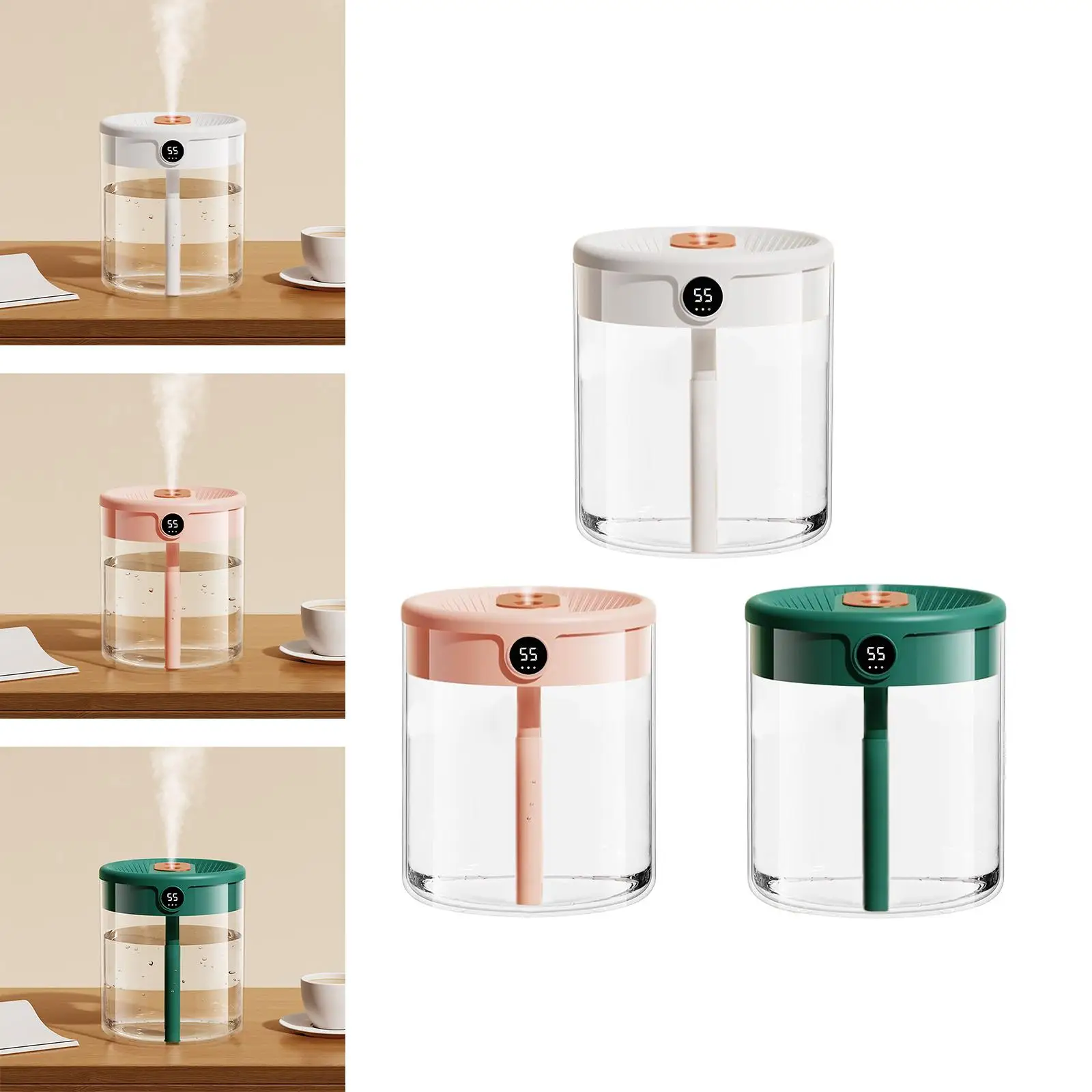 فوهات تشغيل هادئة لمرطب الهواء، موزع شخصي سعة 2 لتر للسفر