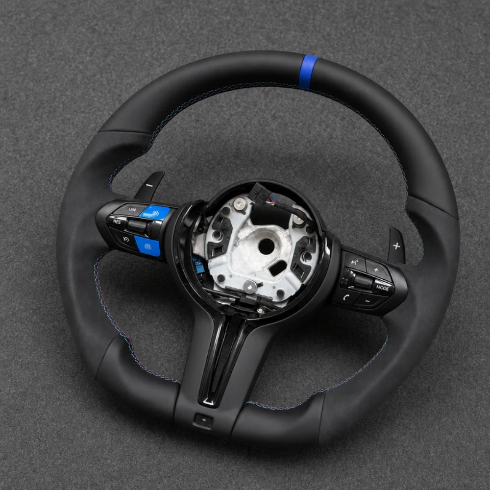 For BMW F20 F30 F22 F01 F10 M2 F87 M3 F80 M5 X3 F25 F82 F15 E70 E90 E71 E60 X5 E70 M6 Factory Bestsellers Suede Steering Wheel view 5
