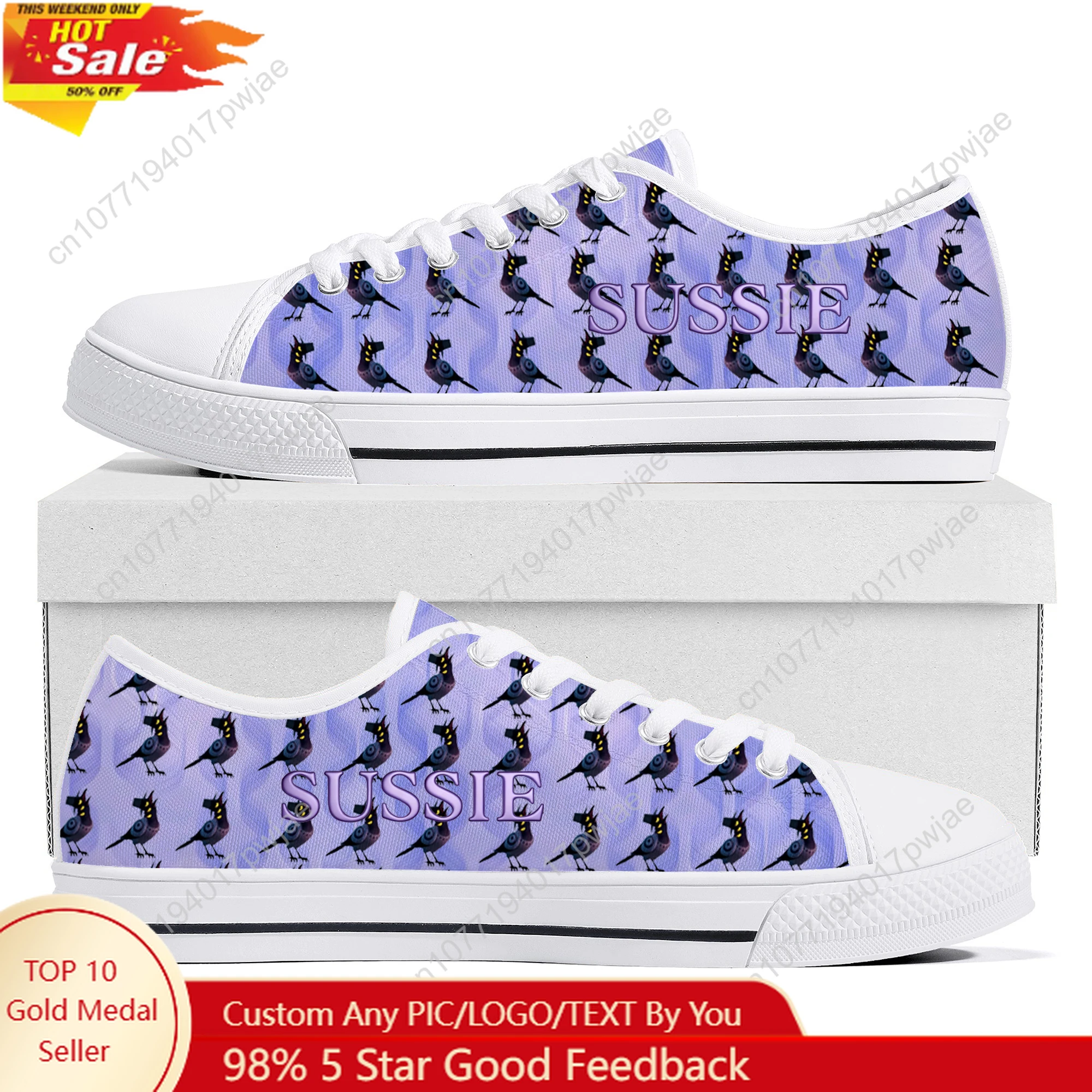 

KPop Demon Hunters Sussie Low Top Lightweight Flat Sneakers Mens Womens Canvas Sneaker Casual Couple Hiking Lightweight Shoes