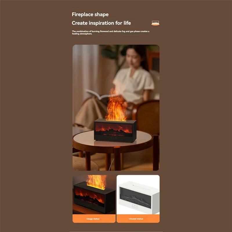 

PZHI-Flame диффузор эфирного масла 3D пламя камин машина для ароматерапии красочный увлажнитель с дистанционным управлением для спальни B