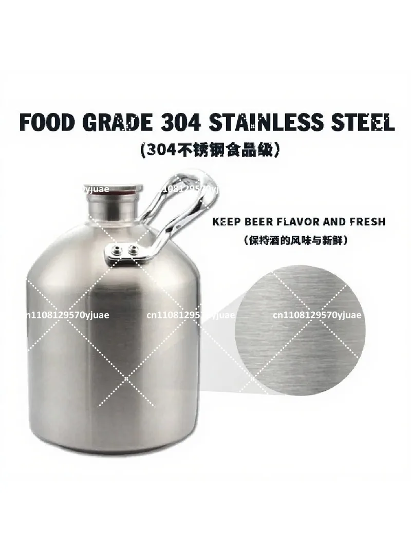 304 Stainless Steel Home Brew Keg Portable Beer Liquor Growler Sealed Transfer Tank 2L 3.6L 5L 8L
