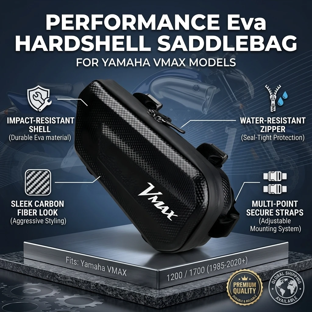 Easy To Clean Large Capacity EVA Motorcycle Saddle Bag Tool Bag With LOGO For YAMAHA VMAX 1200 1985-2008 V-MAX V MAX 1200