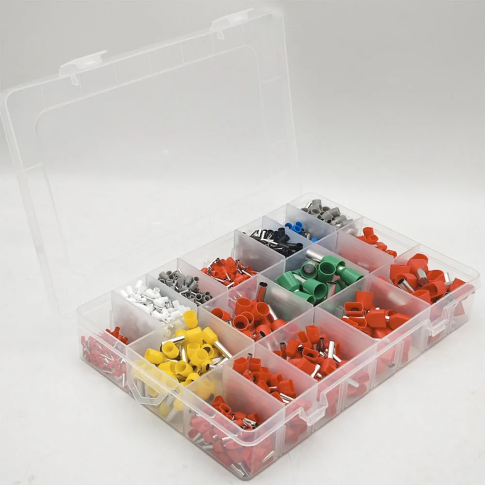1200pcs Ferrules Terminal Set, Insulated Ferrule Crimp Pin, Single Twin Ferrule Connectors Wire Ends Terminals Pins AGW 23-6