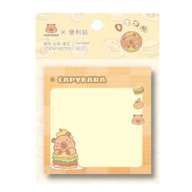 Imagem -05 - Creative Capybara Memo Pad Sticky Note Etiqueta Bonito n Times Papelaria Notepad Post Escritório e Material Escolar 24 Pcs por Lote