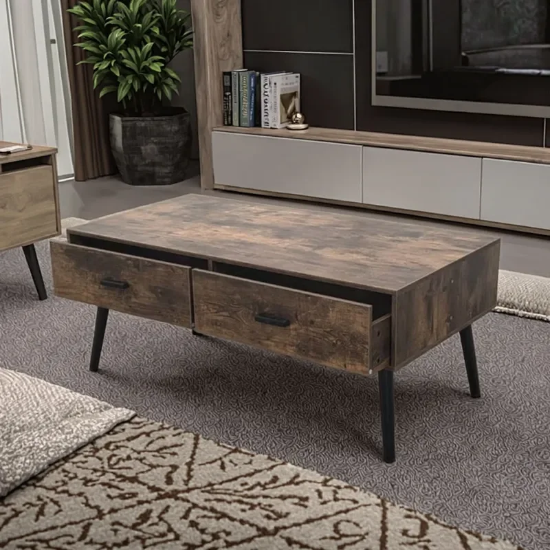 for Amazon Cross-Border Modern Light Luxury Coffee Table Living Room TV Cabinet with Drawers and Locker for Small Apartment