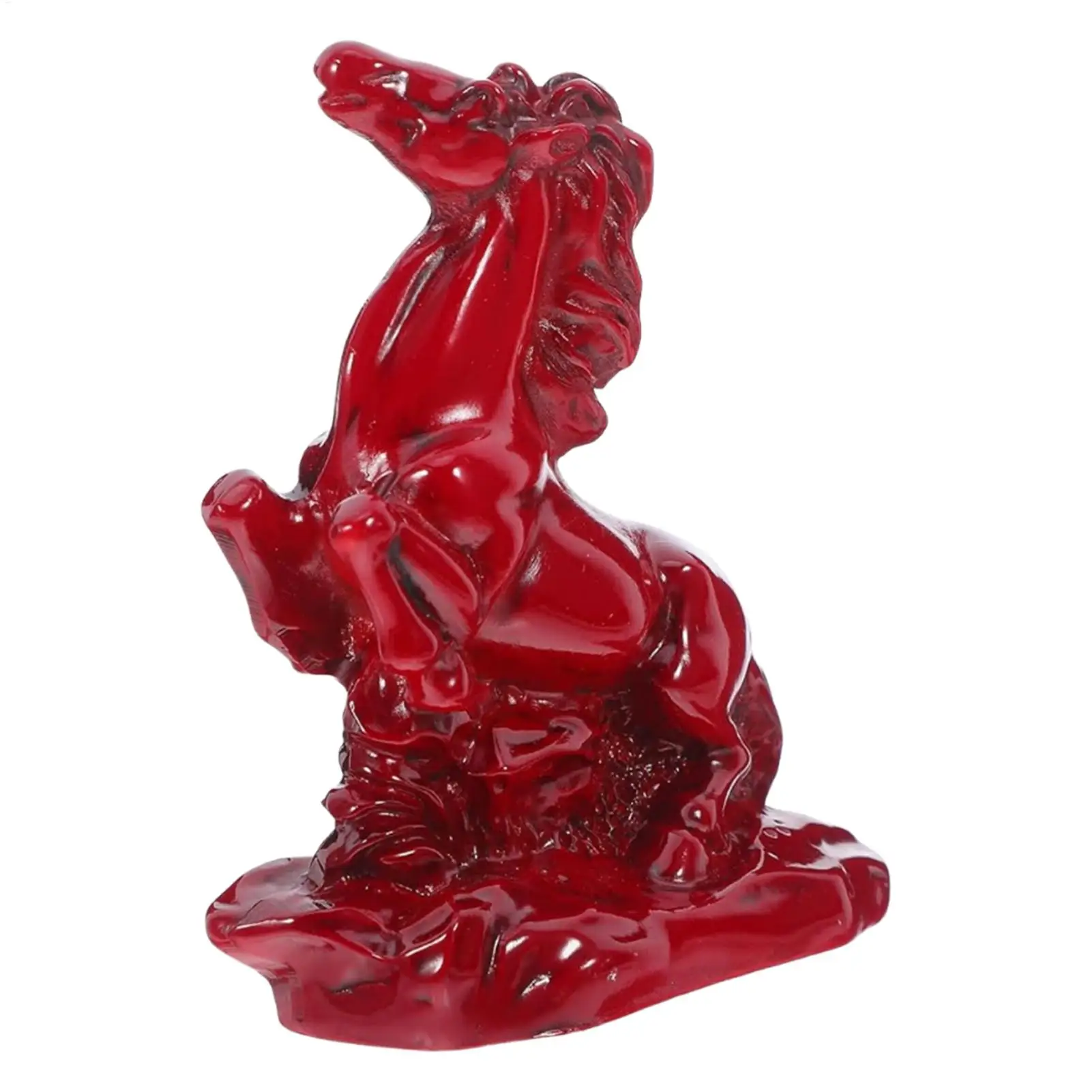 Horse Statue Resin Chinese New Year Red Ornament Horse Figures Decor for Adults Men Women Family Friends Holiday Indoor Home