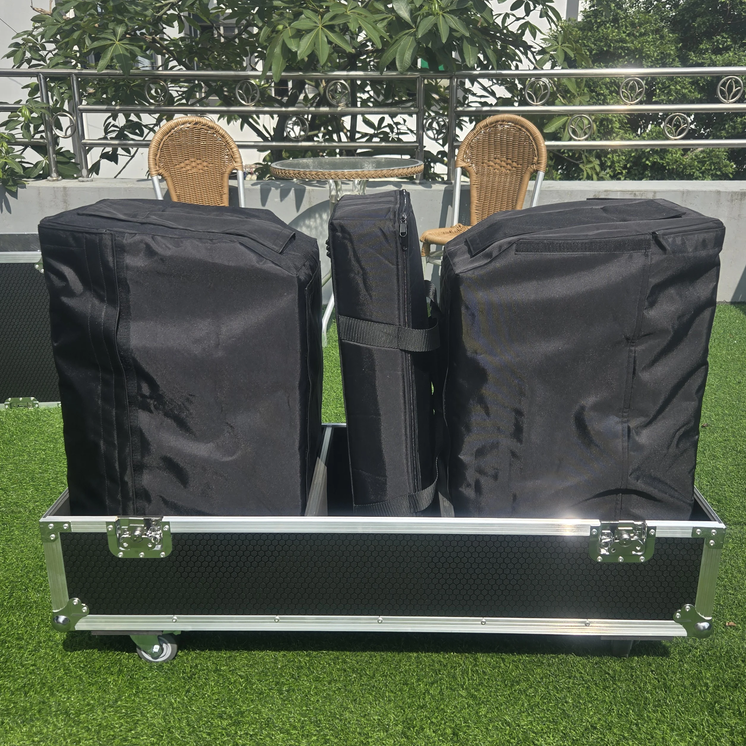 Professional Portable 6x3 Inch Wireless Line Array Column Speaker with 2x10 Inch Subwoofer Audio Sound System Plus