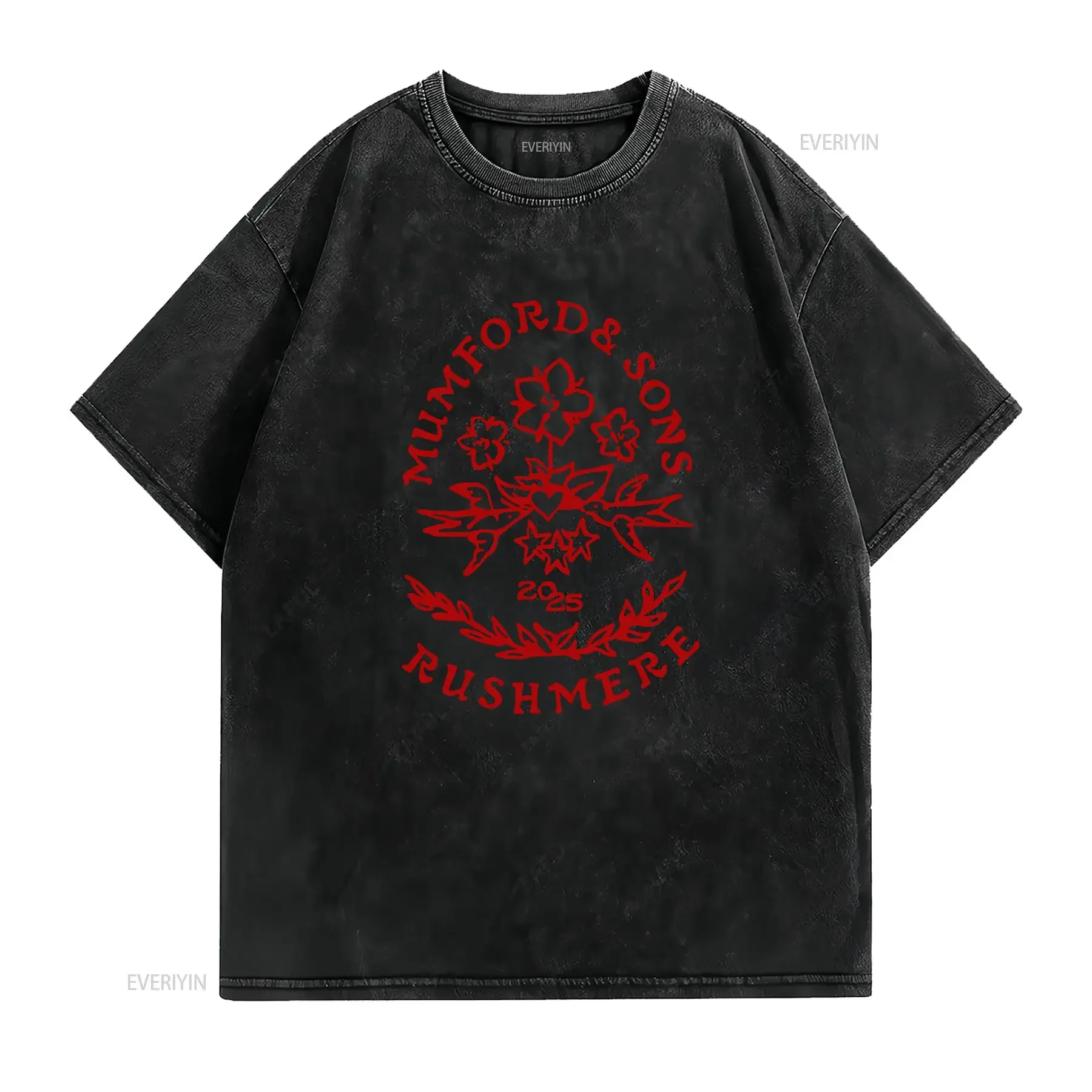 Mumford And Sons Rushmere 2025 Flowers Floral T shirts vintage Washed designer clothes Casual Stylish streetwear fashion