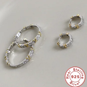 럭셔리 브랜드 925 스털링 실버 귀걸이 짜여진 귀걸이 여성을위한 2 크기 선택 귀걸이 매력 보석 선물