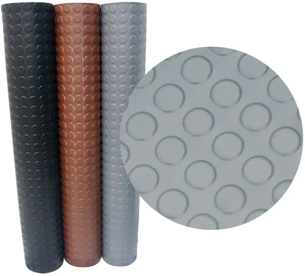 

Factory Customizable Garage Mats Rubber Flooring Coin-Top PVC Flooring Mat Rolls