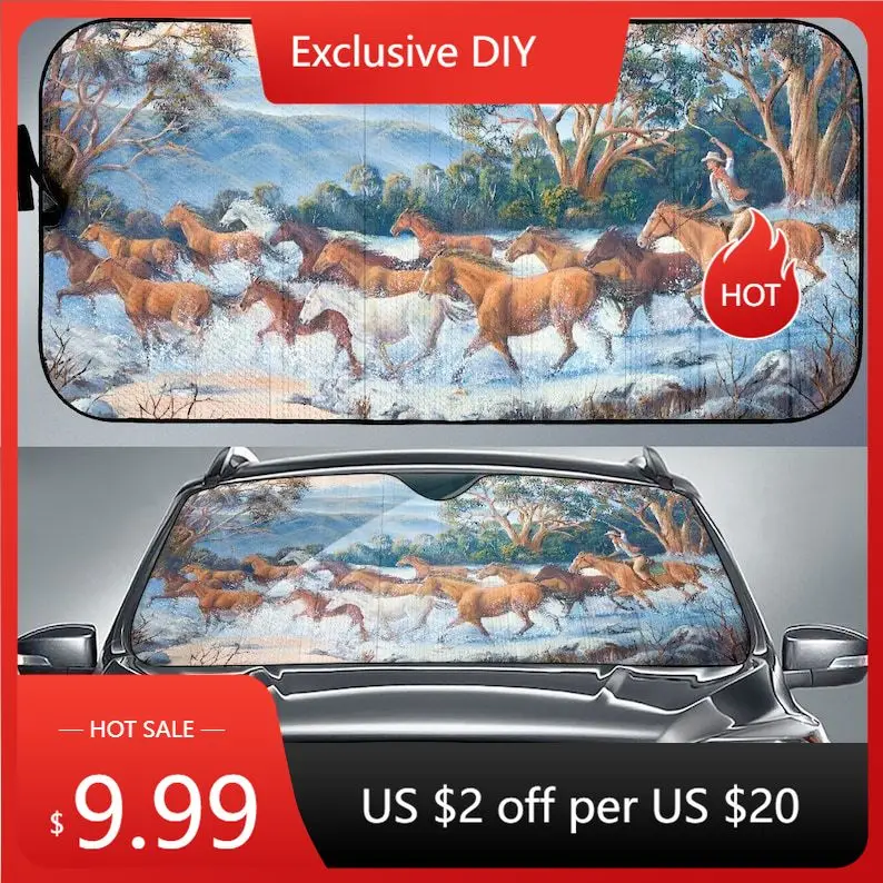 

Man From Snowy River Horse Sunshade for Car Windshield