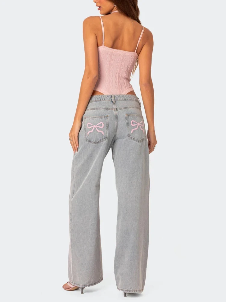 Women Light Acid Wash Wide Leg Jeans Mid Rise Loose Baggy Denim Pants Vintage Straight Trousers Y2K Streetwear