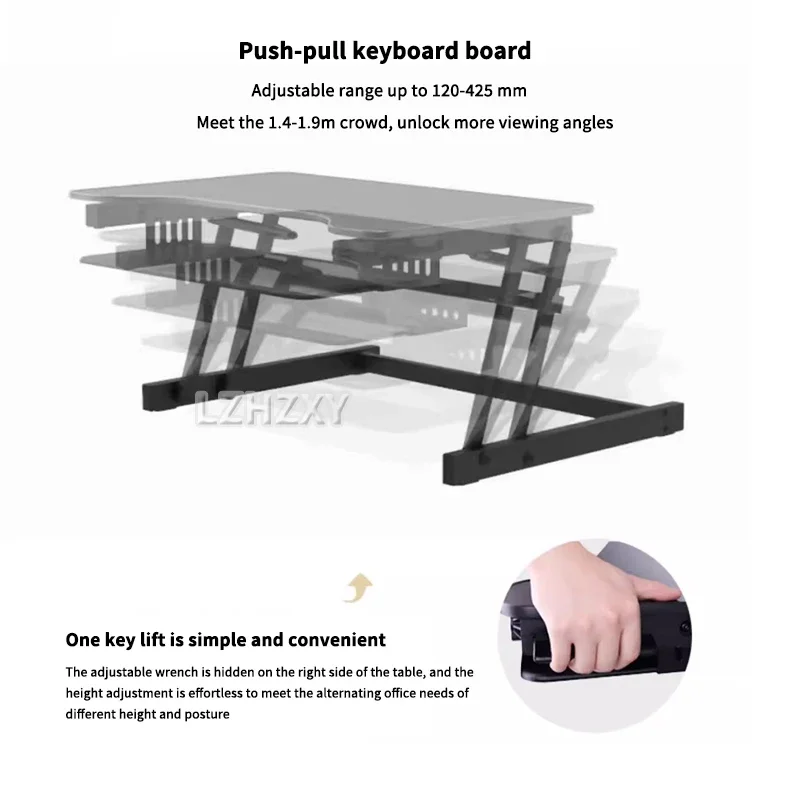 OYLP Home Mobile Computer Lift Table Folding Computer Desk Study Table Height Adjustable Standing Workbench Simple Table
