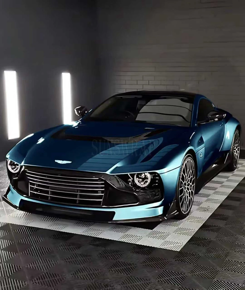 Top Rated! Premium PET Shiny Star Sapphire Blue High Gloss Car Wrapping Films High Adhesion -Color Fast 5x59ft/roll
