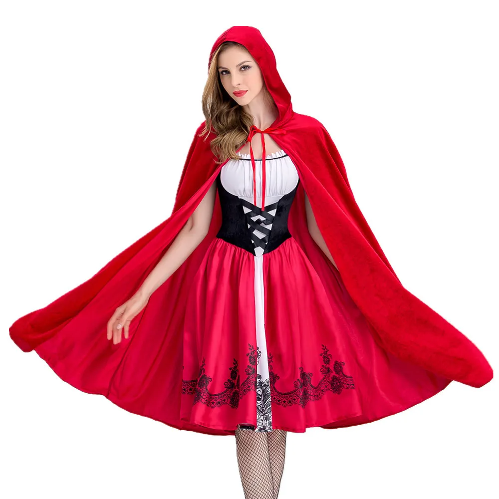 Kostium etniczny damski plus size S3XL, europejsko-amerykański, na Halloween, peleryna, materiał poliestrowy, strój sceniczny.