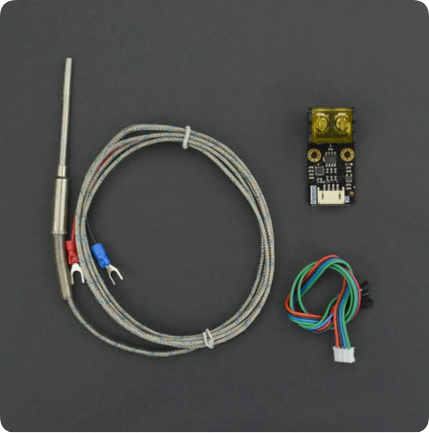 Digital K-Type High-Temp Sensor: MAX31855K Chip, Measures -270°C~1372°C, I2C Output, w/ Waterproof Probe for Furnace/Oven/Flame