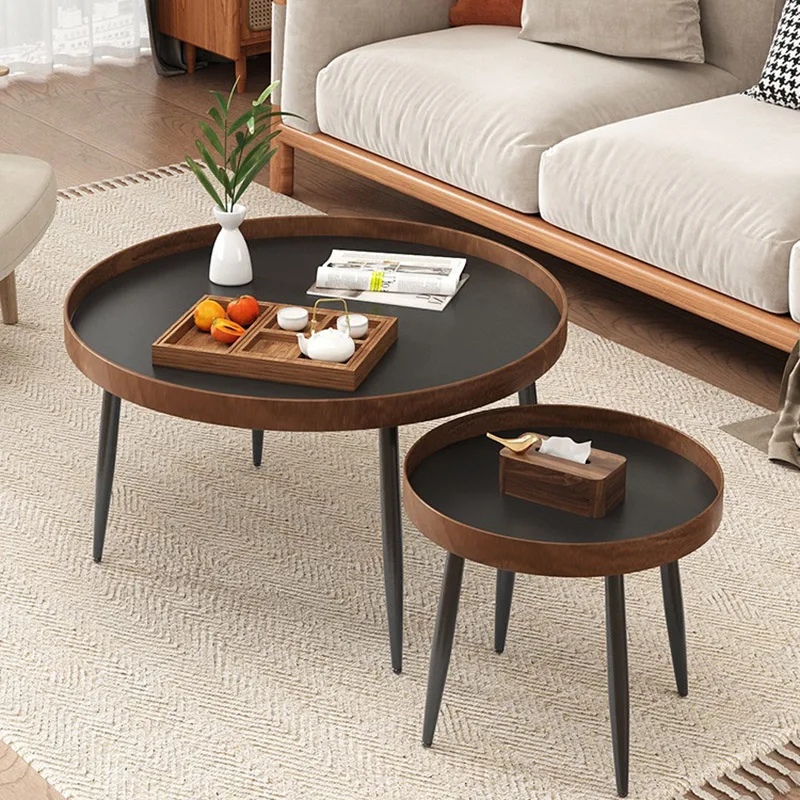 

Black Round Coffee Tables Outdoor Garden Fashion Nordic Coffee Table Floor Bedside Mesa De Centro De Sala Furniture Living Room