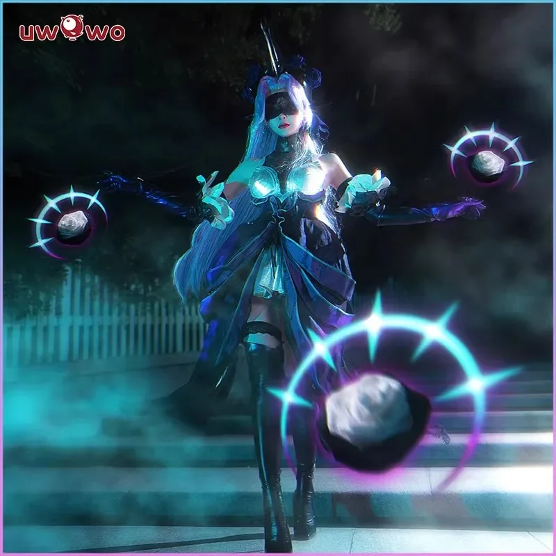 In Stock Game LOL Syndra Cosplay Costume Game Suit Dress Uniform Anime Women Halloween Party Outfit Role Play Clothing for Girls