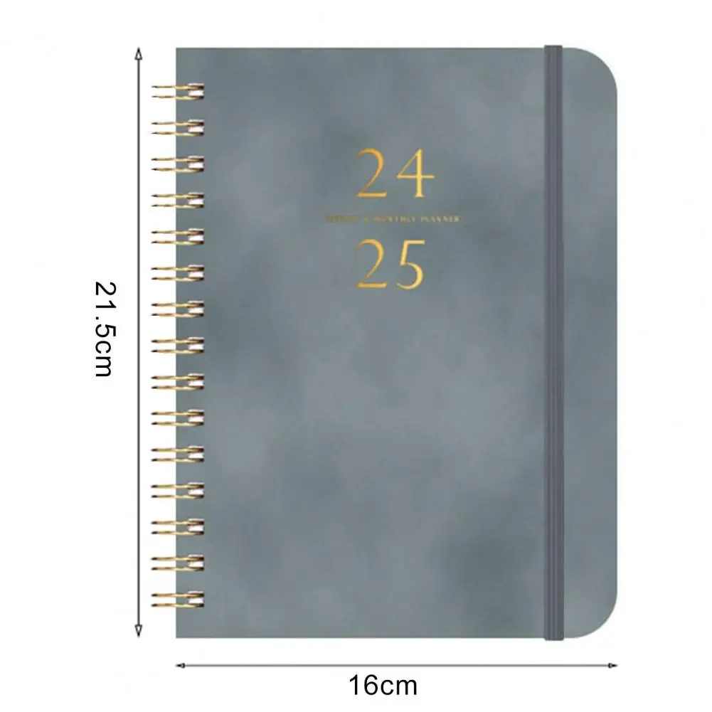 สมุดบันทึกแผนงานรายสัปดาห์สมุดจดแผนงานแบบขดกระดาษหนาไม่มีหมึกไหลออกสมุดจดบันทึกปฏิทินสมุดบันทึกการจัดงานประจำวัน