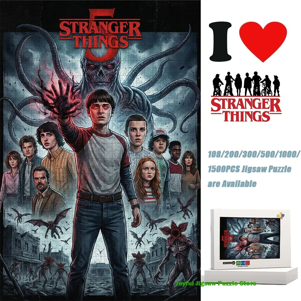 Stranger Things Jigsaw Puzzle Vecna & Mind Flayer Themed Puzzle Retro 80S Sci-Fi Horror Gift for Adults & Teens 1000/1500 Pieces
