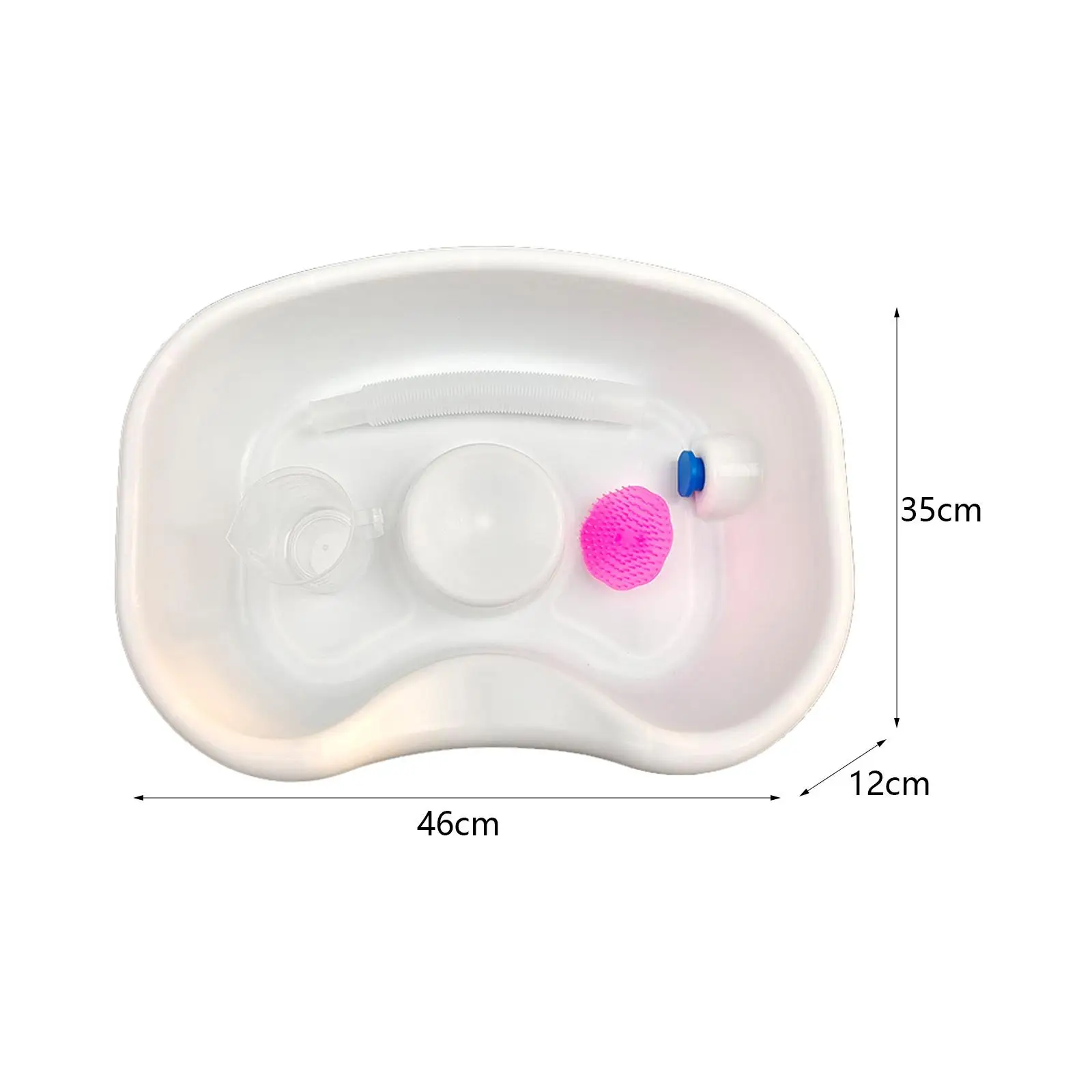 Hair Washing Tray with Pipe with Shampoo Brush Mobile Shampoo Basin Rinse Basin for Bedside Home Salon Stylist Bedridden