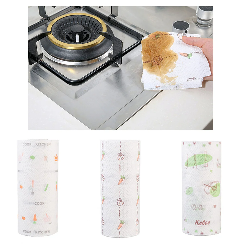 

1 Roll Multi-Purpose Disposable Kitchen Paper Towel Premium Absorbent Oil Blotting Strong Tear Resistant For Home Use Cleaning