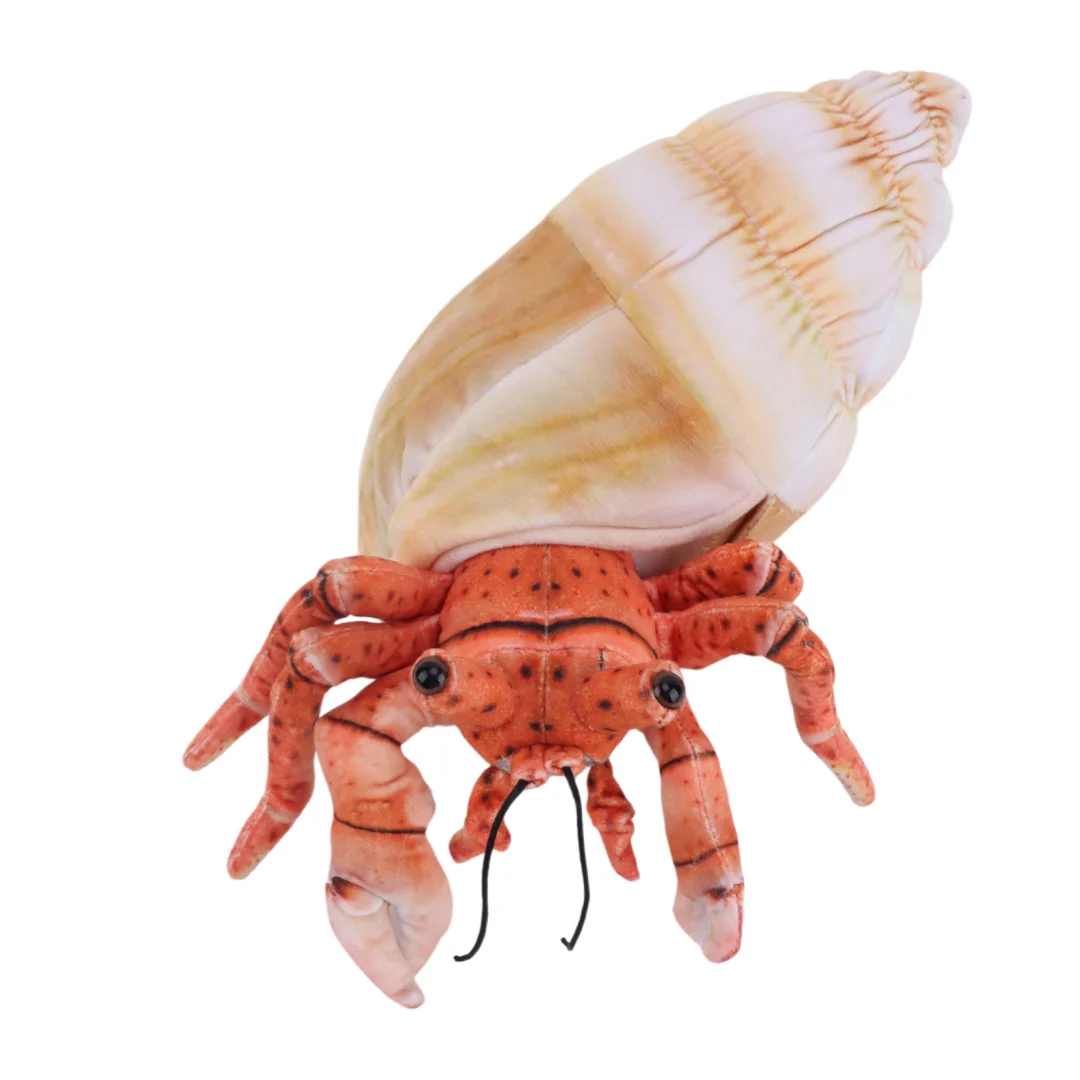 Cute Realistic Hermit Crab Plush Toy Soft Lifelike Stuffed Sea Creature Plushie Birthday Xmas Gift for Kids Sea Creature Lover