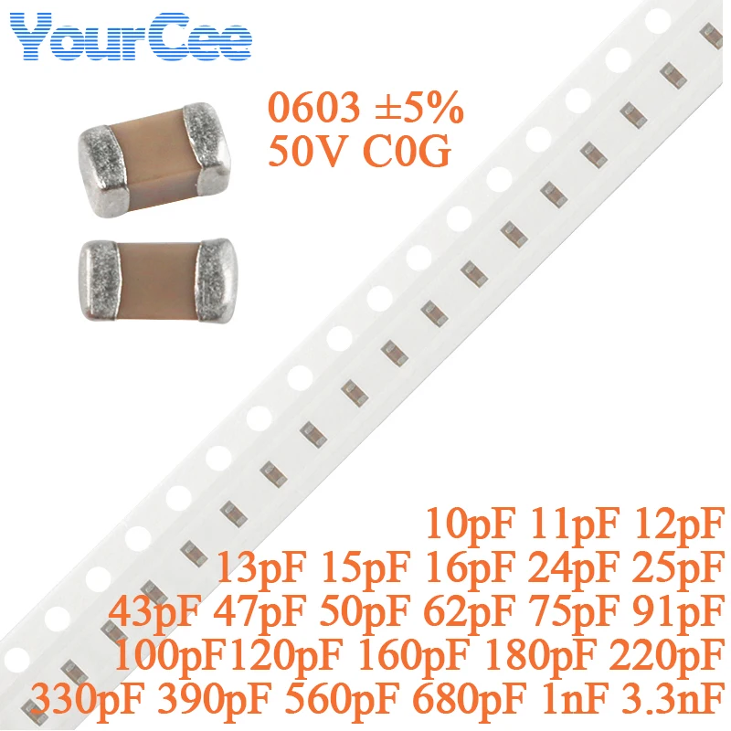 100Pcs 0603 Smd Cap…