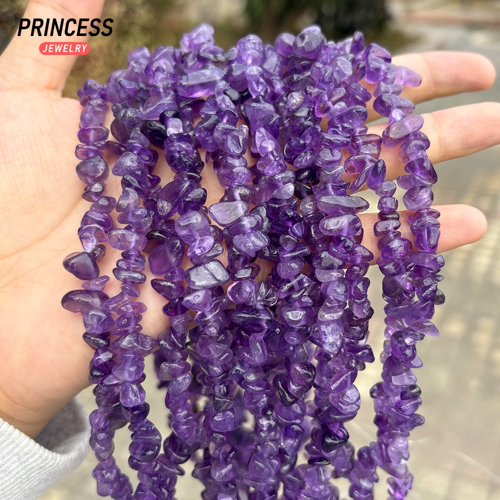 Manik-manik Tidak Beraturan Amethyst Alami Izin untuk Membuat Perhiasan DIY Gelang Kalung Grosir