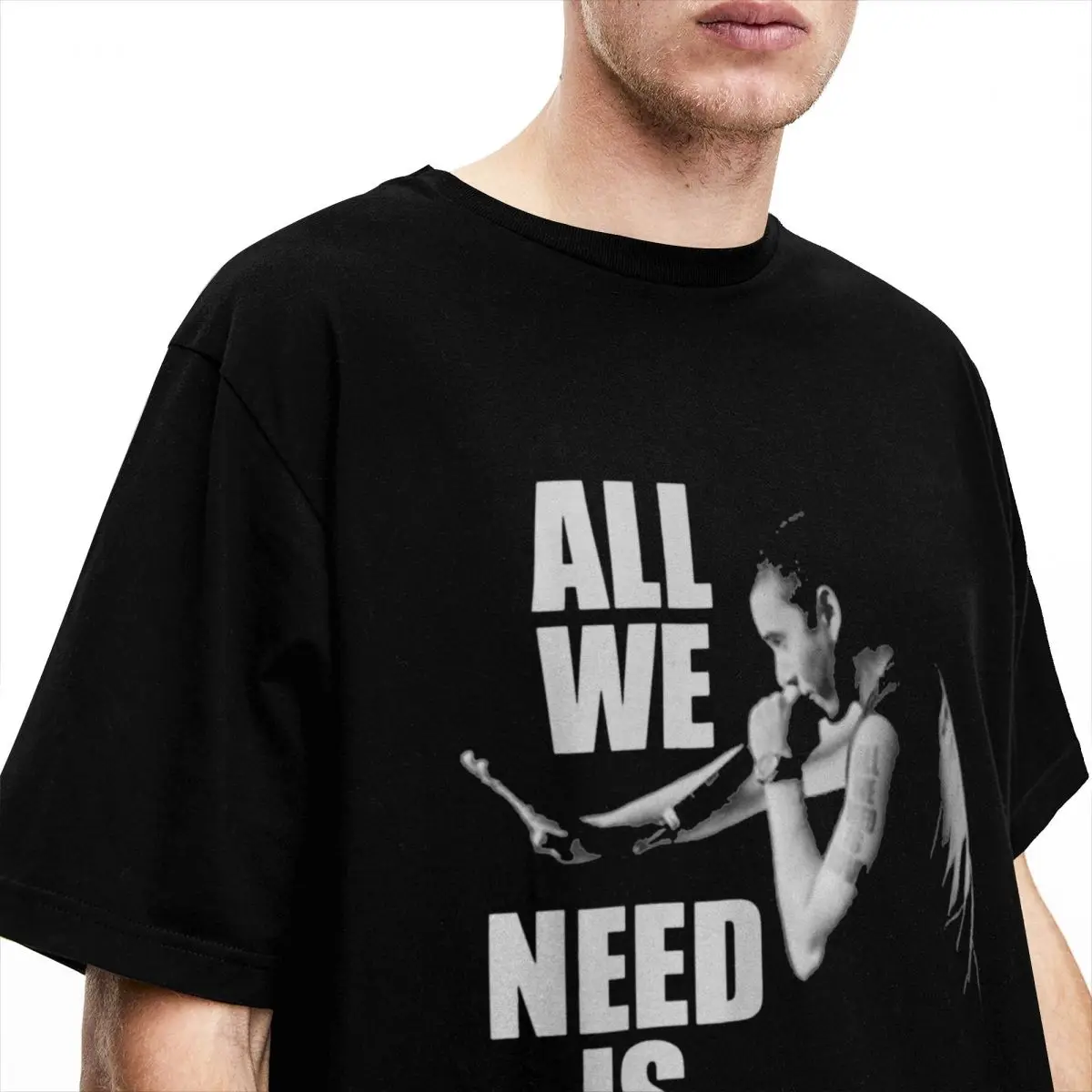 Men Women Shirt All We Need Is Love Merchandise Funny Pure Cotton Short Sleeve Vintage Canserbero T Shirts Round Neck Clothes