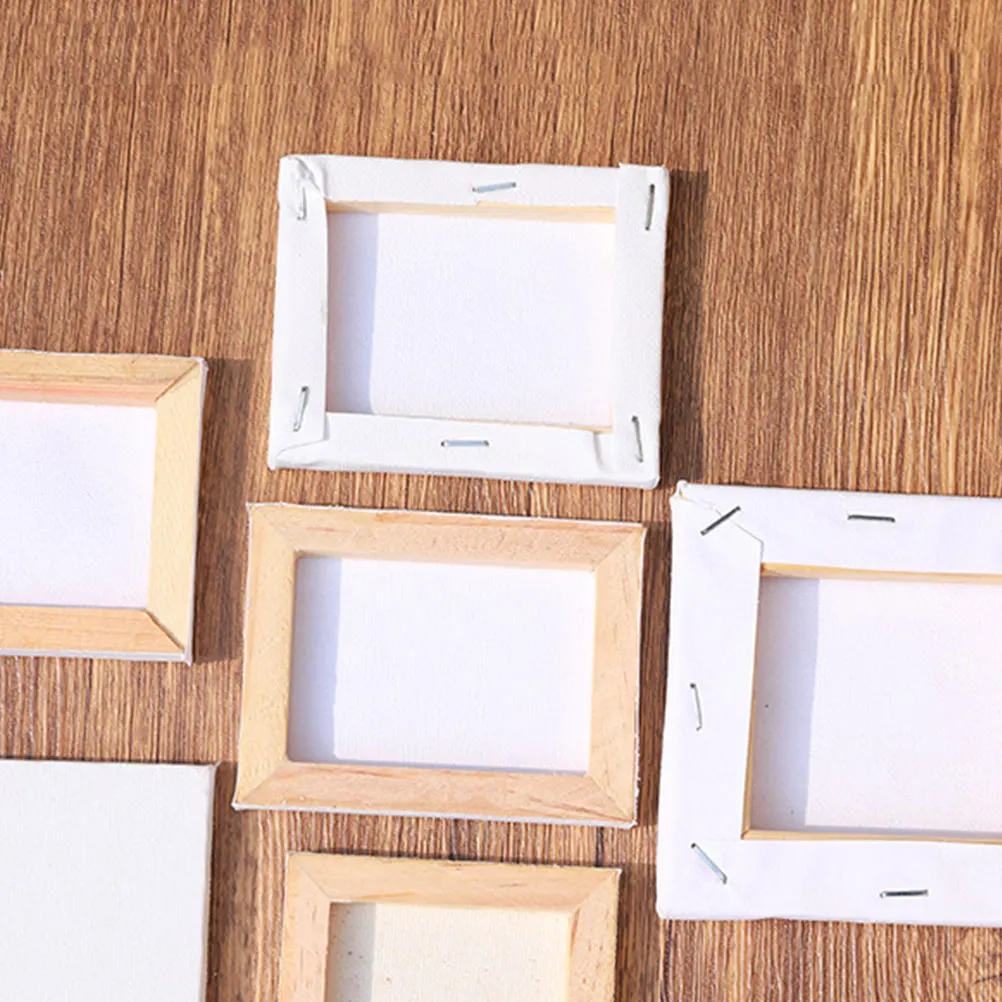 

5pcs Mini Oil Frames Blank Canvas Boards Square Shape Wooden Painting Boards For Diy Art Home Gallery Durable Art Stretcher