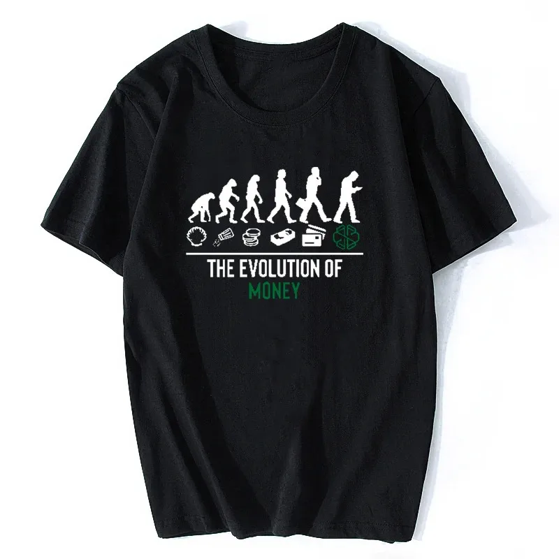 Swissborg CHSB The Evolution Of Money T-shirt Crypto Coin Tshirt Soft Basic High Quality Cotton Tee Tops Oversized Streetwear