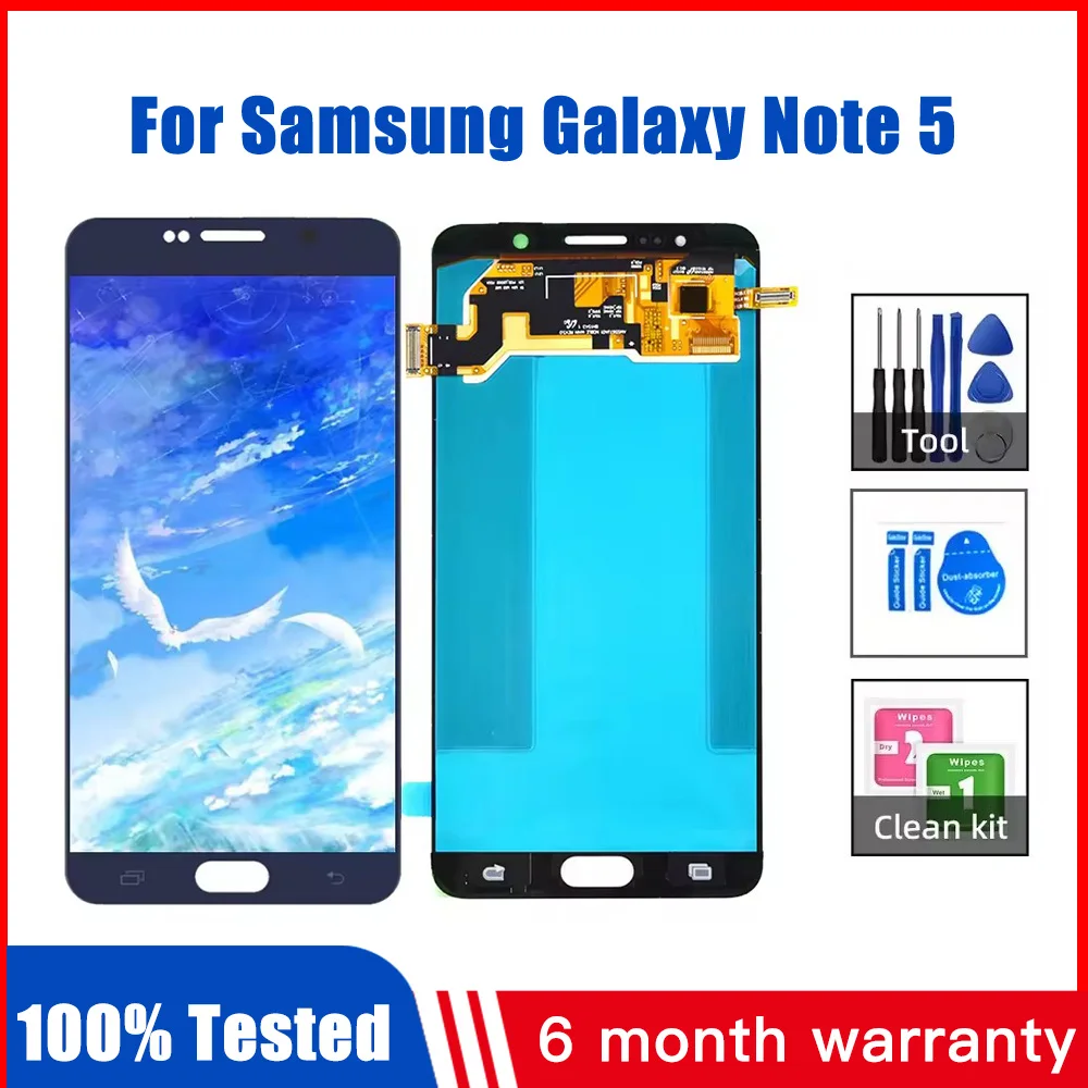 OLED 5.7'' For Samsung Note 5 LCD N920 N920F N920A N920C LCD Display Touch Screen Digitizer For Samsung Note5 LCD Tested