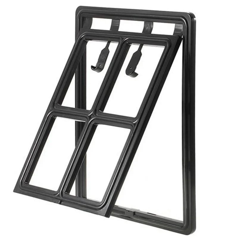 New Lockable Pet Dog Cat Kitty Door for Plastic Screen Window Security Flap Gates Pet Tunnel Dog Fence Free Access Door for Home