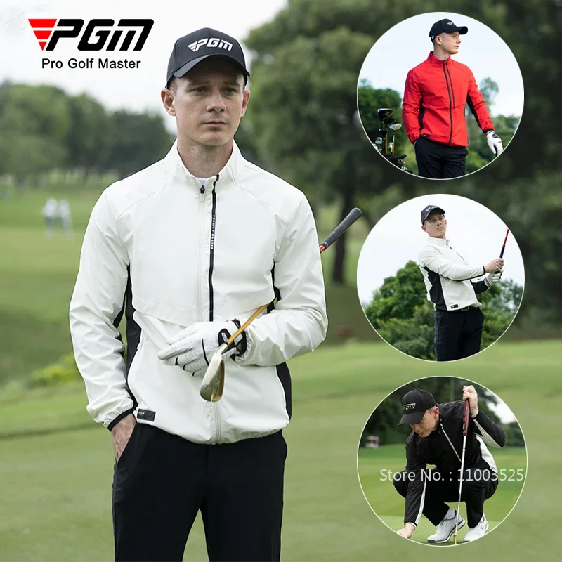 Pgm Ultrathin Waterproof Sunscreen Golf Jacket Summer Quick-Dry Bicycle Jacket Men Stand Collar Windbreaker Male Golf Thin Coat