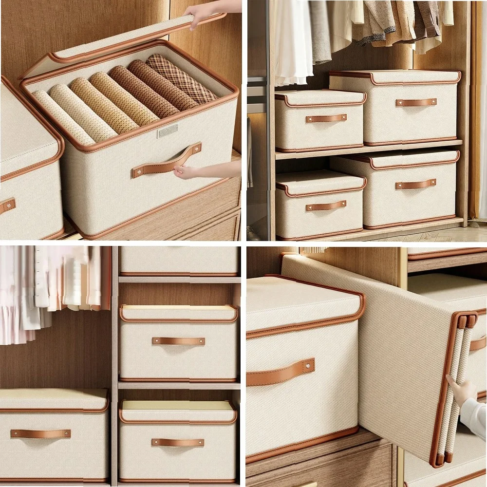 

1PC Foldable Storage Box Oxford Fabric, Large Capacity Clothes Organizer for Wardrobe Closet