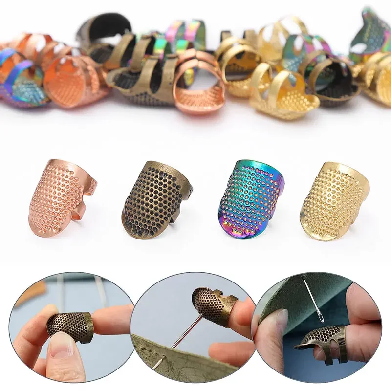 

1/2/3Pcs Metal Sewing Thimble Finger Protector Adjustable Finger Shield Protector for Sewing Quilting DIY Craft Accessories