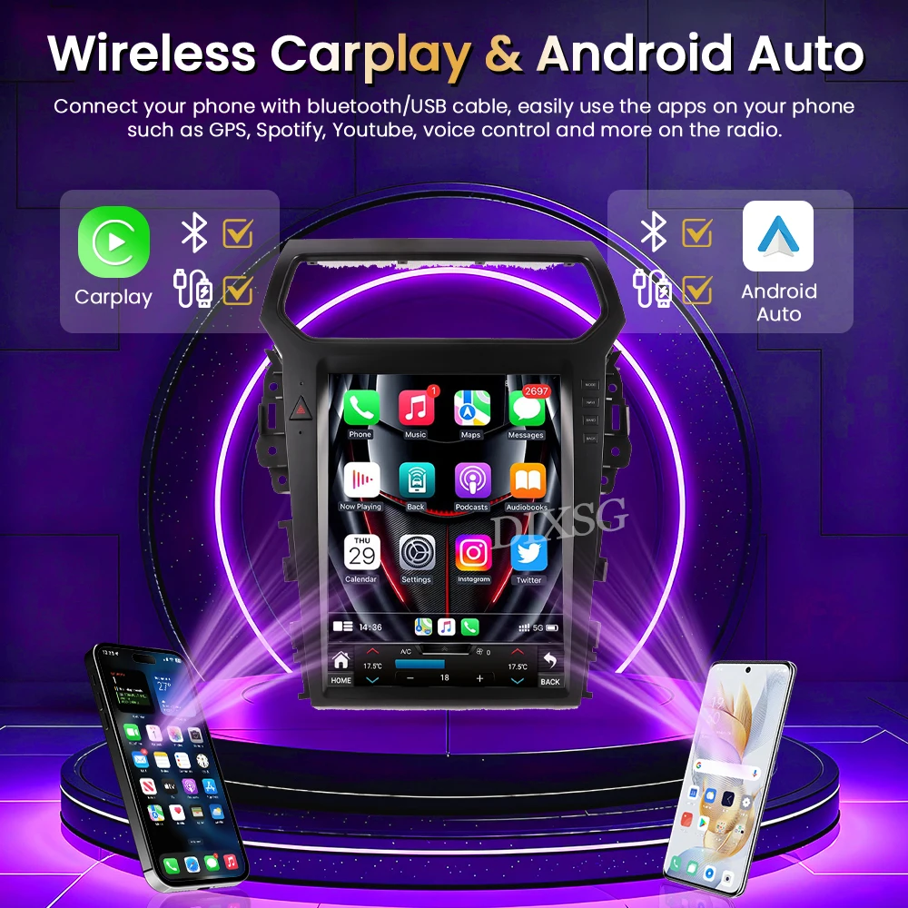 12.1inch Android15 IPS screen Style Screen For Ford Explorer 2010-2020 Car Radio Multimedia Player Wireless Carplay GPS Headunit