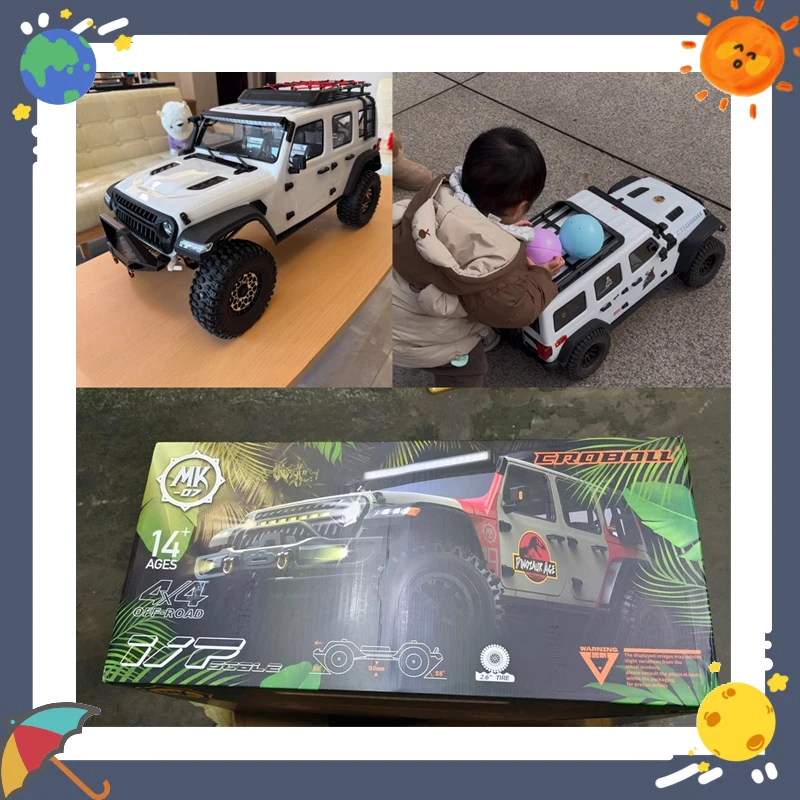 Mk07 Vehículo todoterreno eléctrico a escala 1/7, coche de escalada de juguete con Control remoto con función de bloqueo diferencial y de doble velocidad para niños