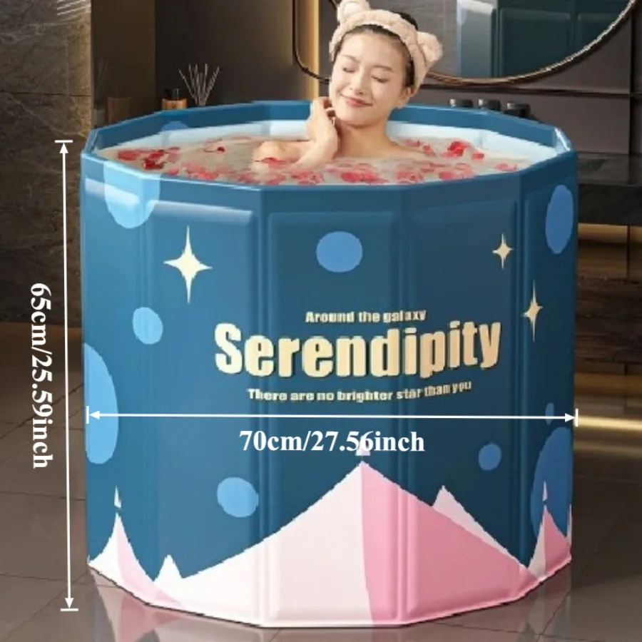 حوض استحمام جديد قابل للطي للبالغين، للاستخدام المنزلي، حوض استحمام مع غطاء عازل، حوض استحمام كامل الجسم للحمام الشتوي، سبا #5