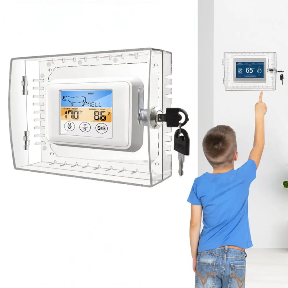 Large Thermostat Security Lock Box Transparent Shield Cover For Temperature Controller Anti Tamper Protection Gear