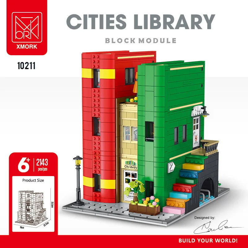 IN STOCK 10211 City Book Library Street View Model MOC Idea Construction Brick Assembling Kids Toys Birthday Gift Set