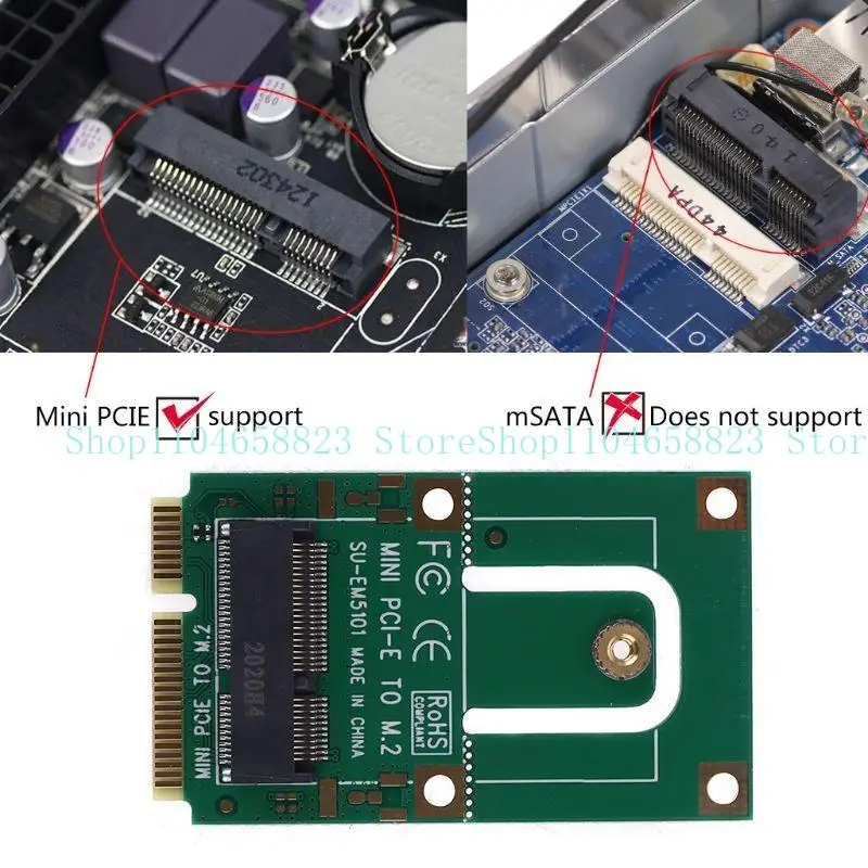 

652F MINI PCI-E to for M.2 NGFFF for Key E Converter NGFFF for Key E Expans