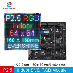 Evercollectvision 64x64 P2.5 Indoor Smd2121 1/32scan Full Color Led Module Panel Display 160x160mm RGB Led Matrix Wall Screen
