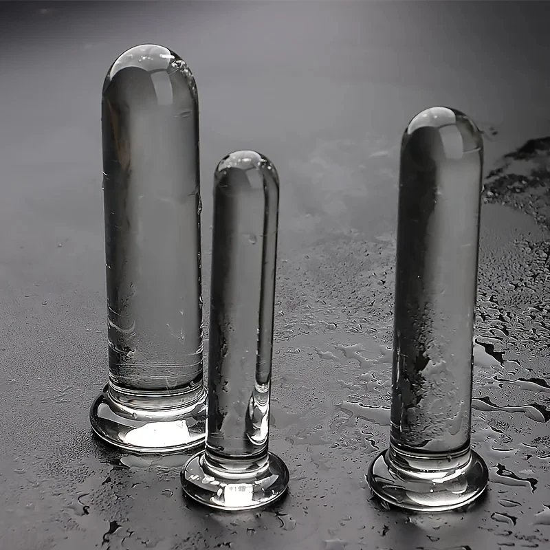 Crystal Glass Realistic Dildo 6 Size Anal Butt Plug G-spot Stimulation Beads Prostate Massage for Women Anal Plug Sex Toys