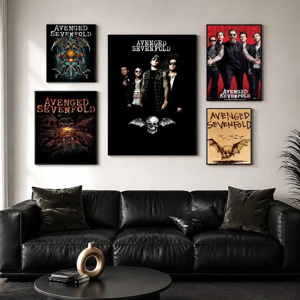 Band A-Avenged Sevenfold Painting Calligraphy Wall Art Canvas Poster Premium Home Decor Print for Living Room Bedroom