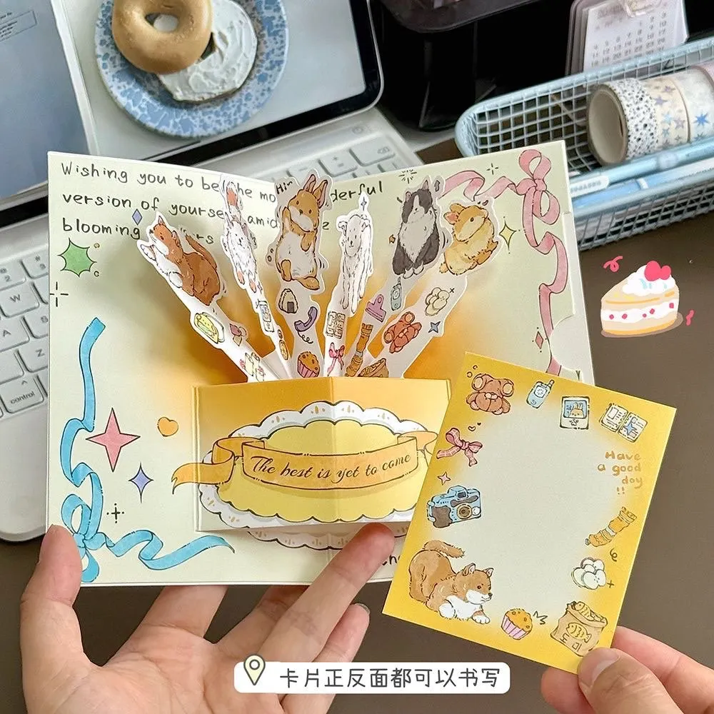 

3D Pop-Up Puppy Greeting Card Creative Bouquet Dog Lovers' Birthday Gifts, Blessing Cards, Surprise Message Cute Cards
