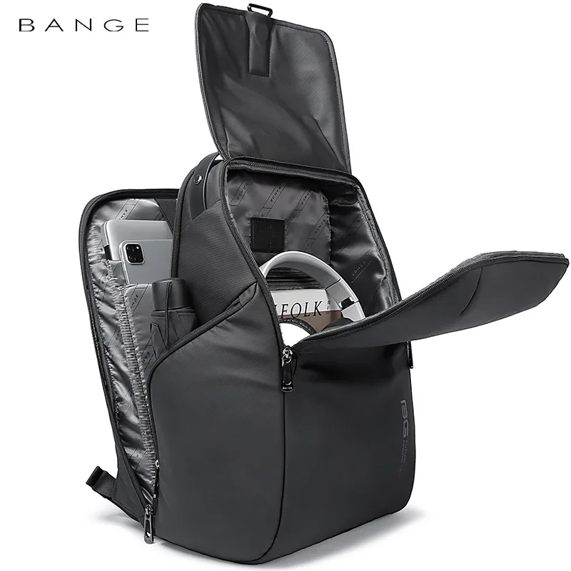 BANGE Men Backpack Anti-Theft Waterproof Laptop Bag 15.6 Inch Daily Work Business Backpack School Anti-Theft Messenger Sling