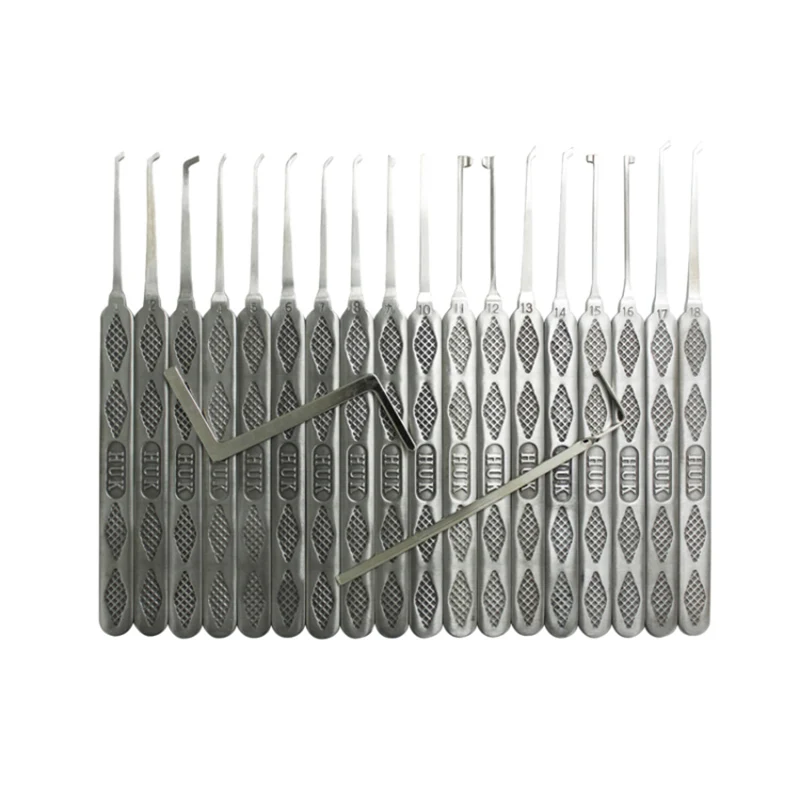 18pcs Stainless Steel Hooks Lock PIck Set Locksmith Tools